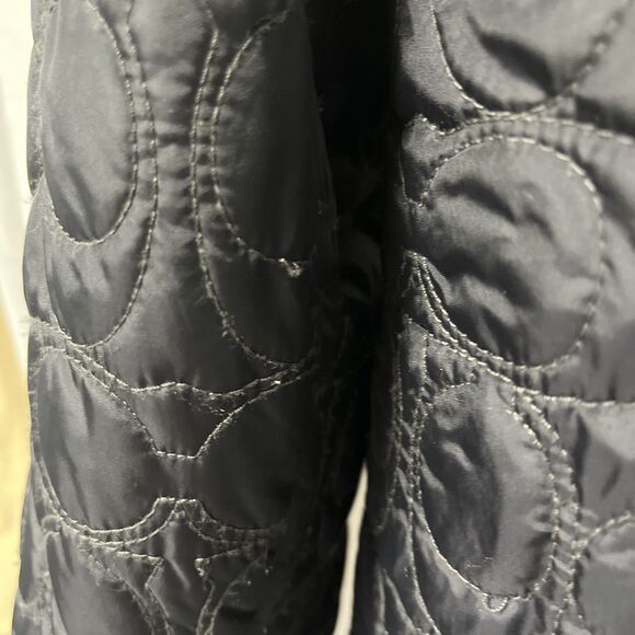 Coach Black Quilted Jacket  Signature Total Pattern Lined Size XS - Picture 11 of 11